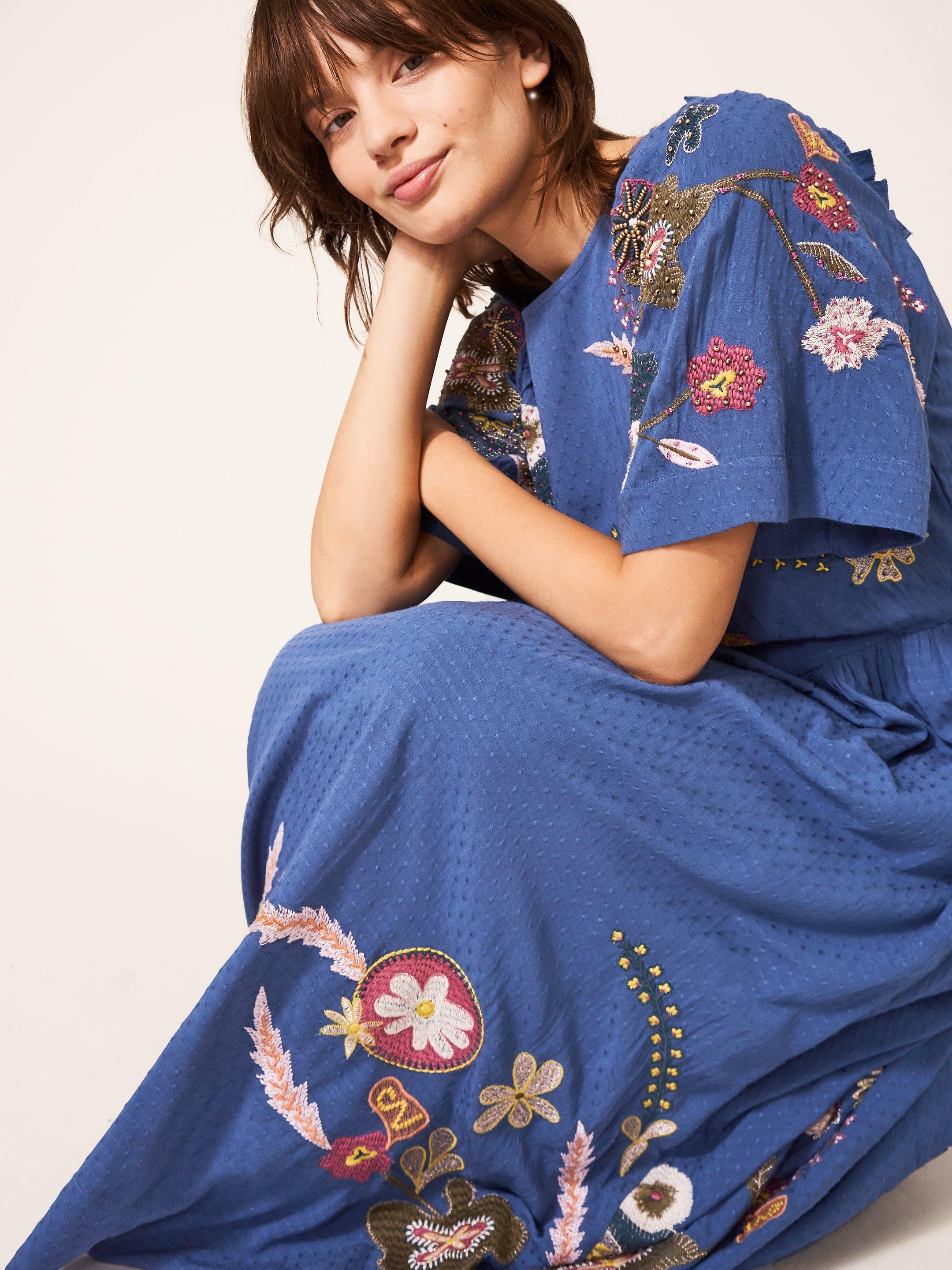 Pippa Embroidered Midi Dress