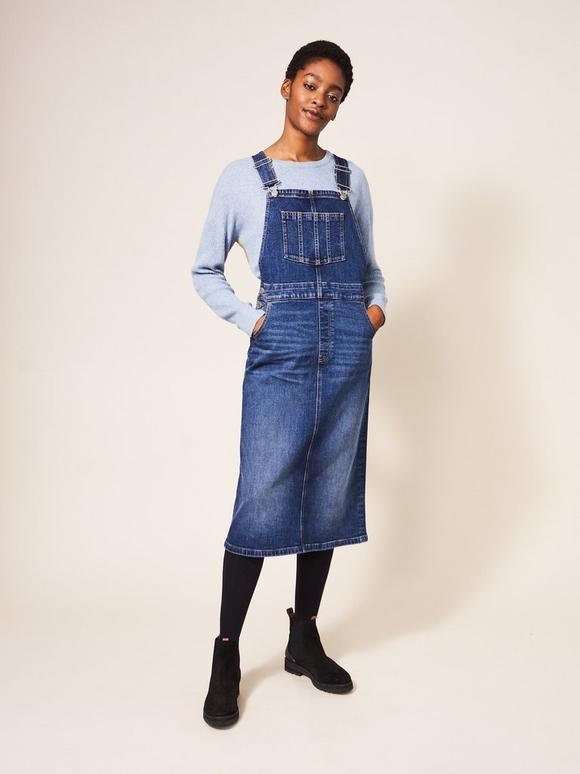 Emmie Denim Midi Pinafore