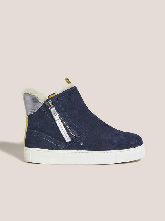 Shearling Suede Zip Bootie