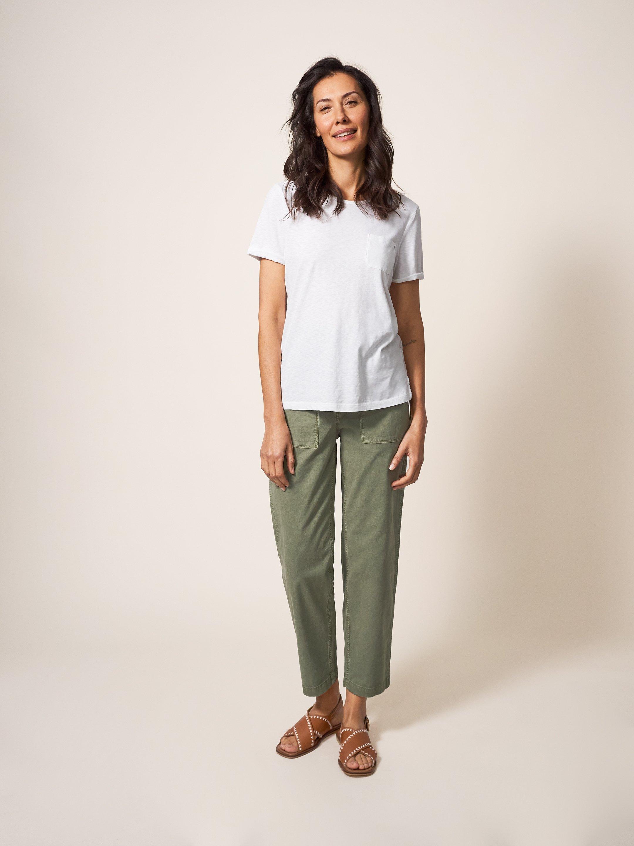 Sienna Stretch Trouser in DARK GREEN