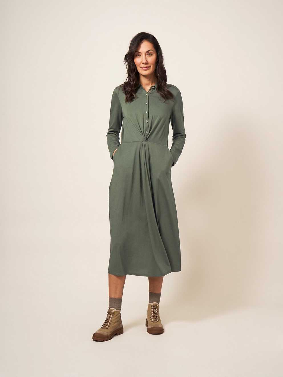 Jane Jersey Shirt Dress