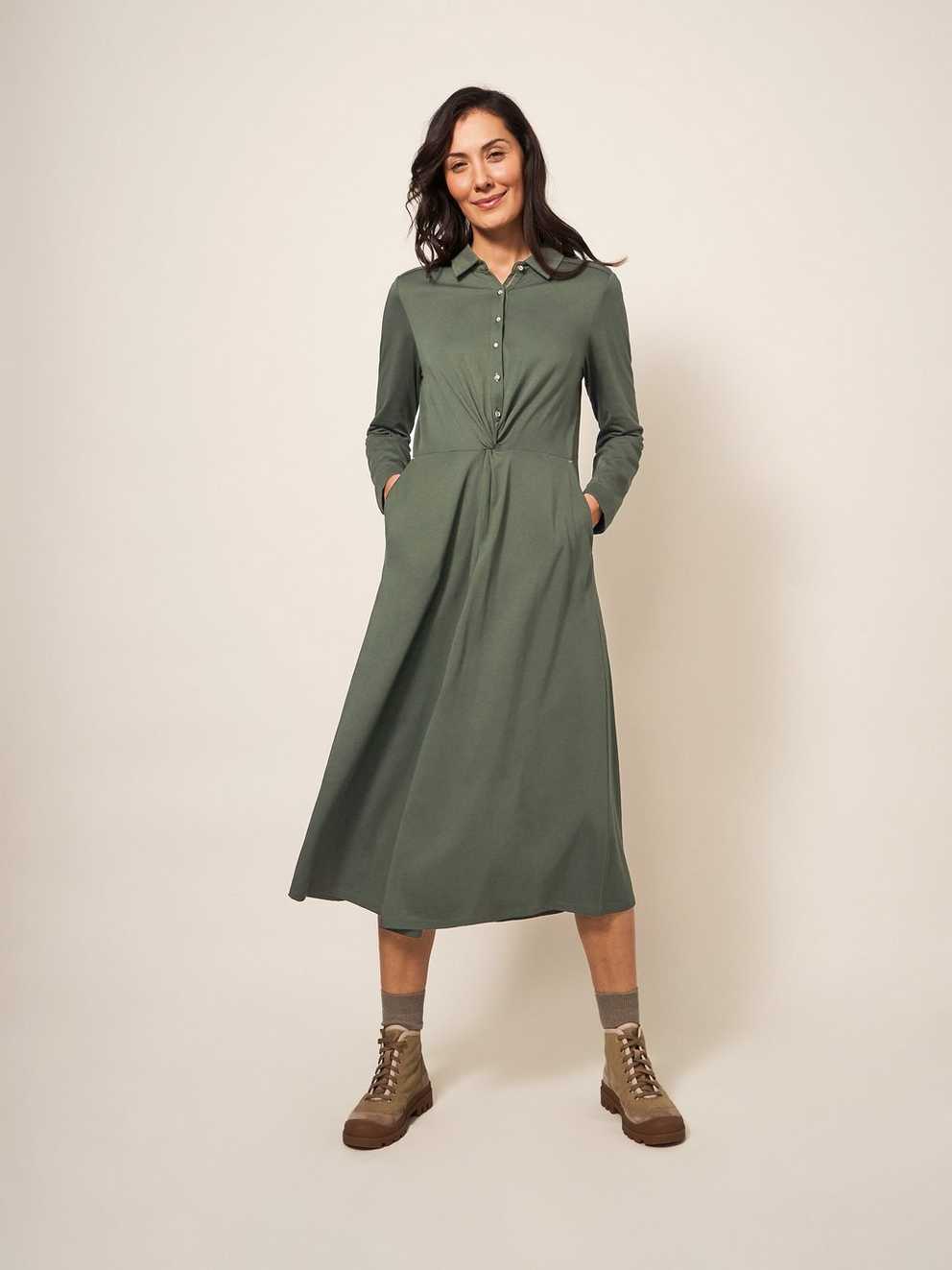 Jane Jersey Shirt Dress