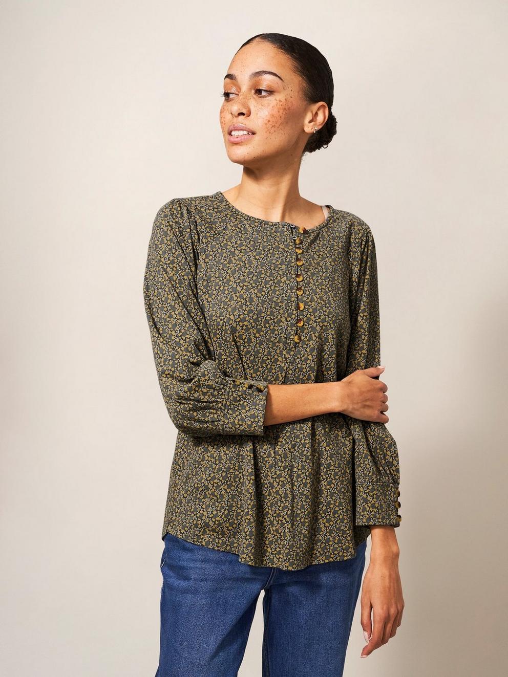 Angelise Top Button Through