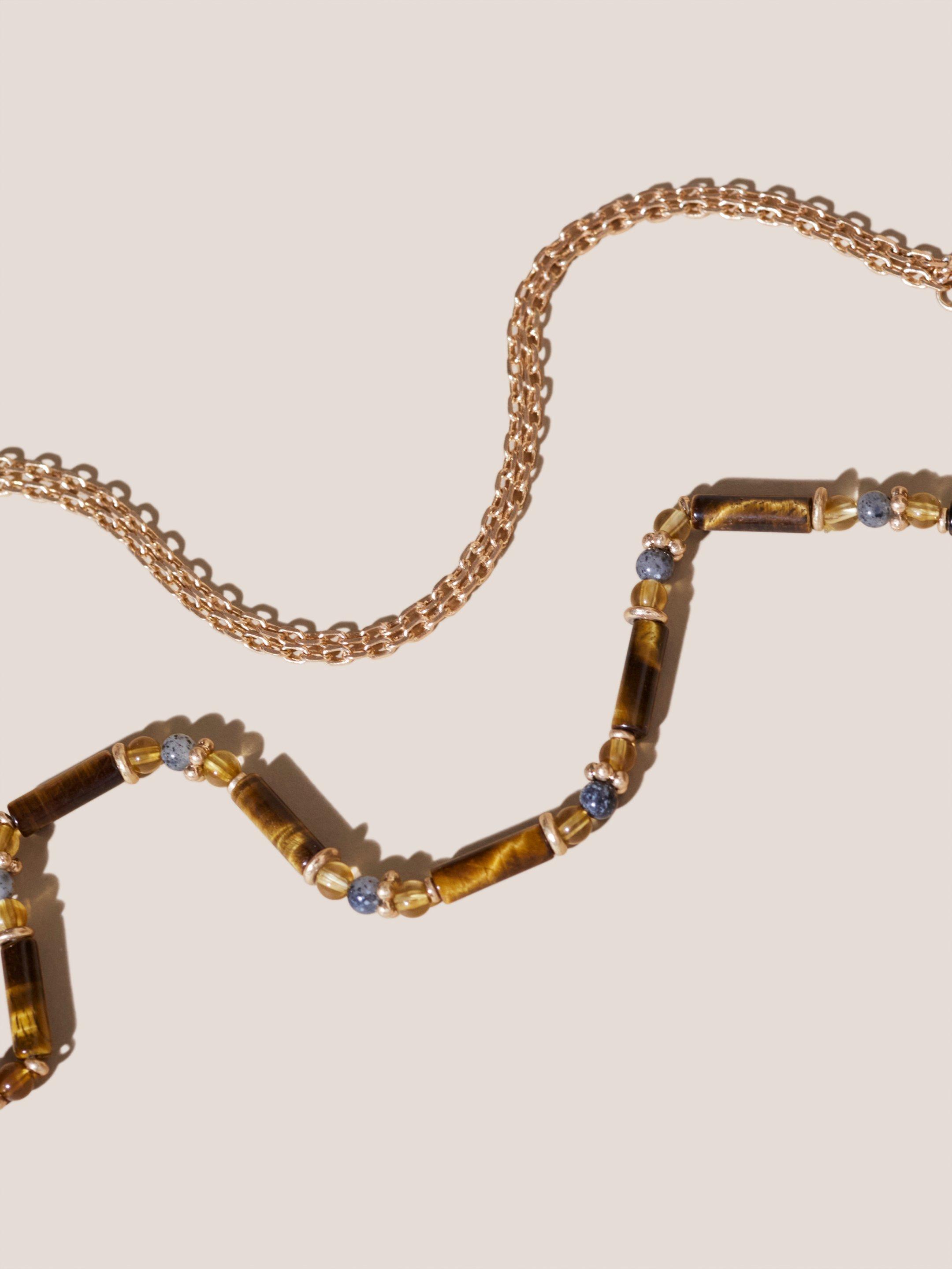 Two Row Bead Stone Necklace