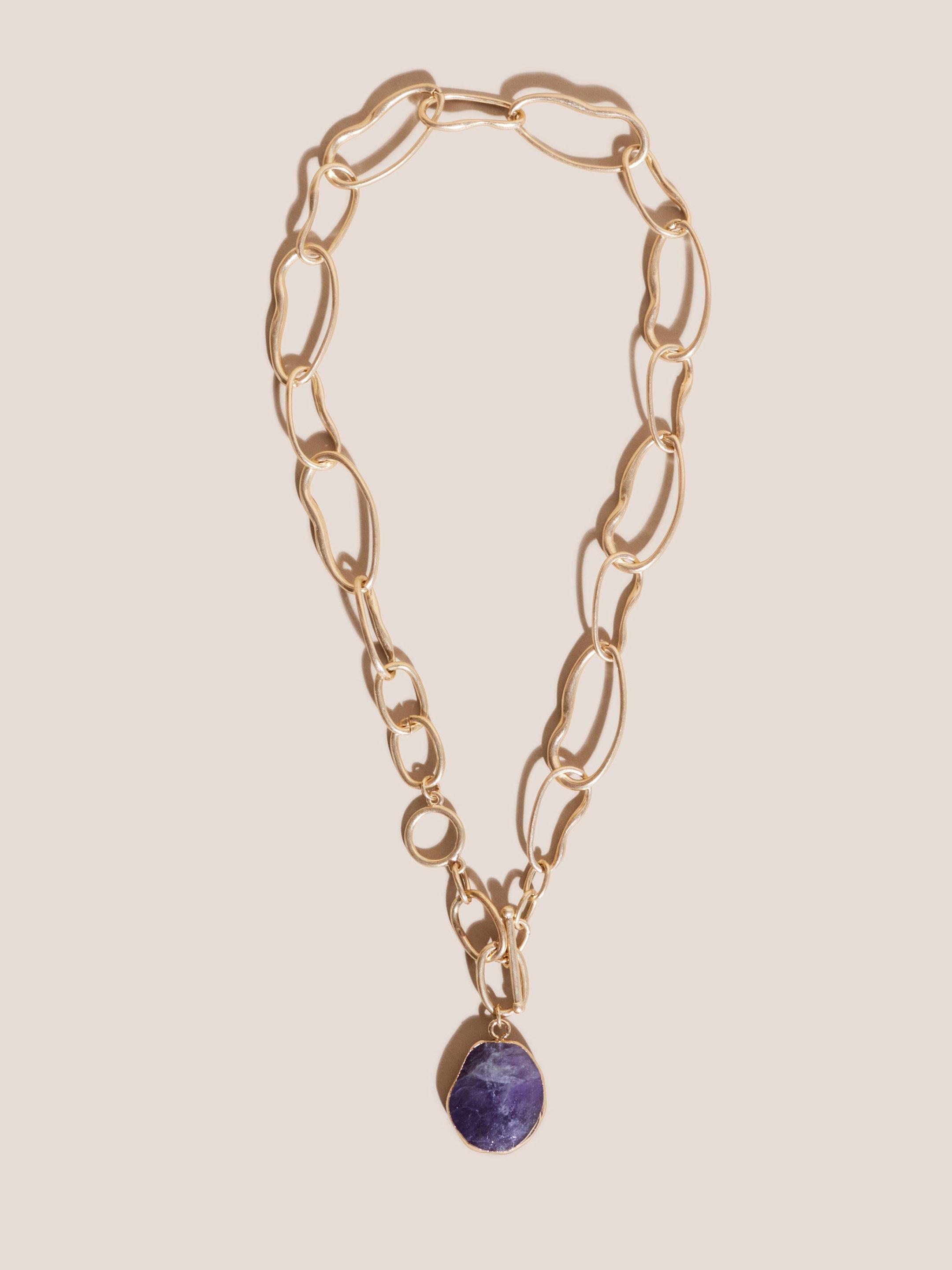 Chain TBar Stone Necklace