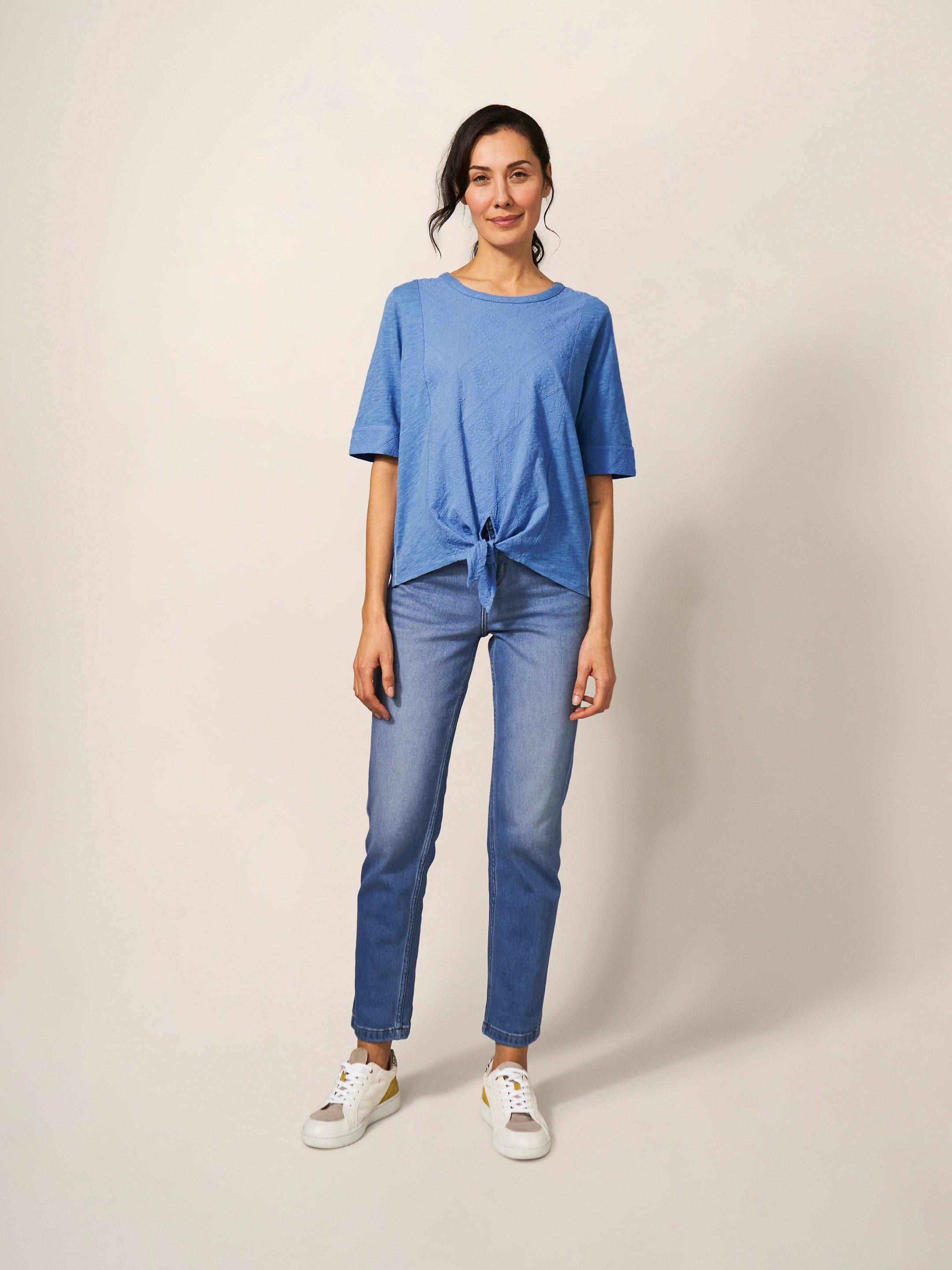 Madewell Button Back Tie Tee Sherbet Stripe S