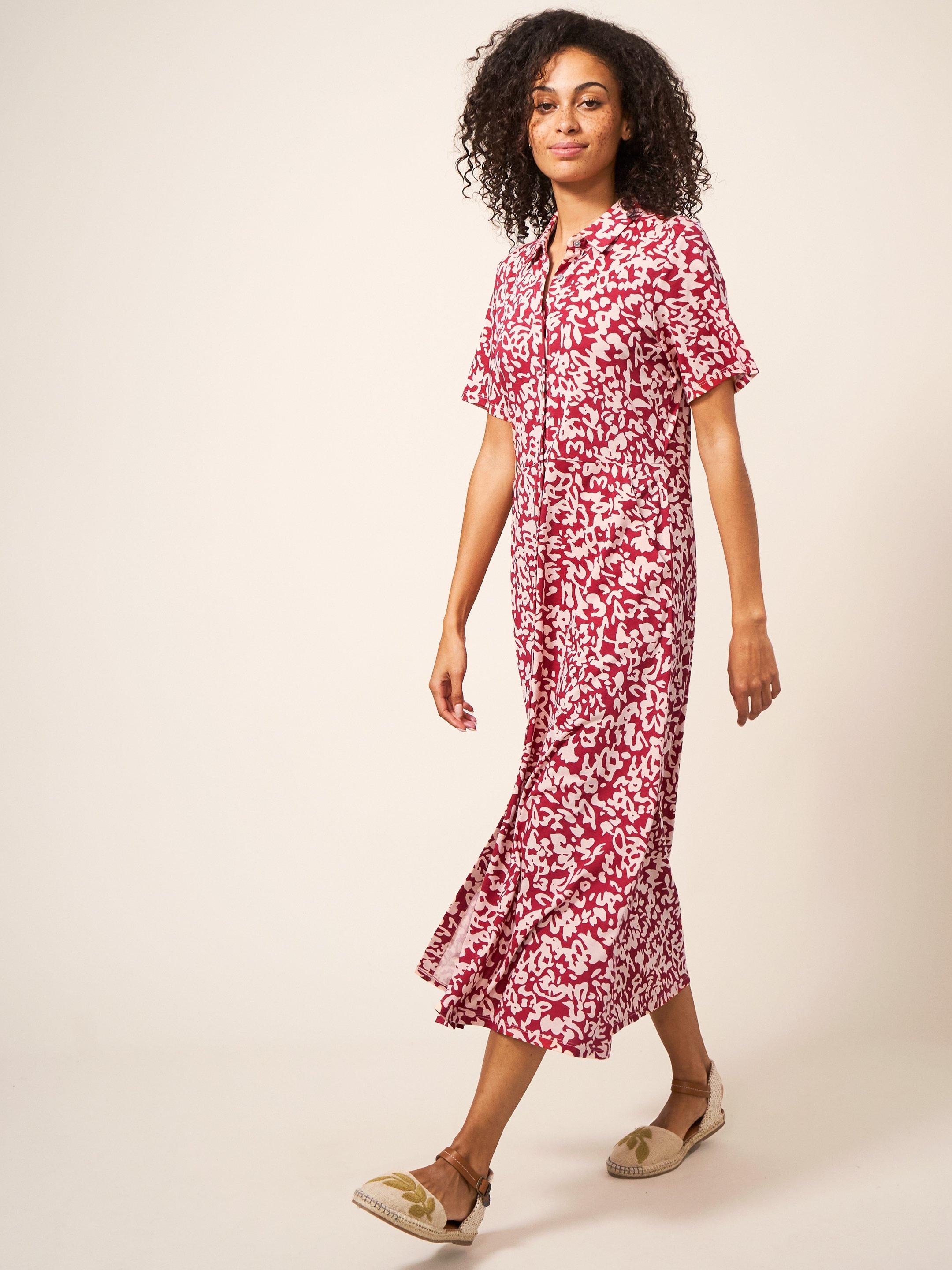 Jersey Printed Knee Length Shirt Dress, White Stuff