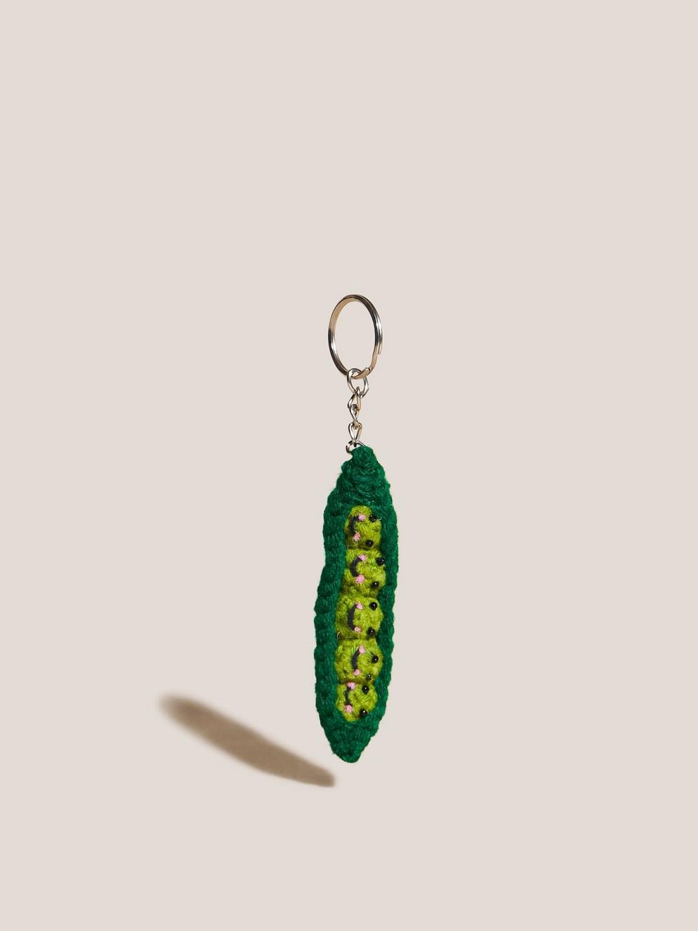 PEAS IN POD CROCHETED KEYRING