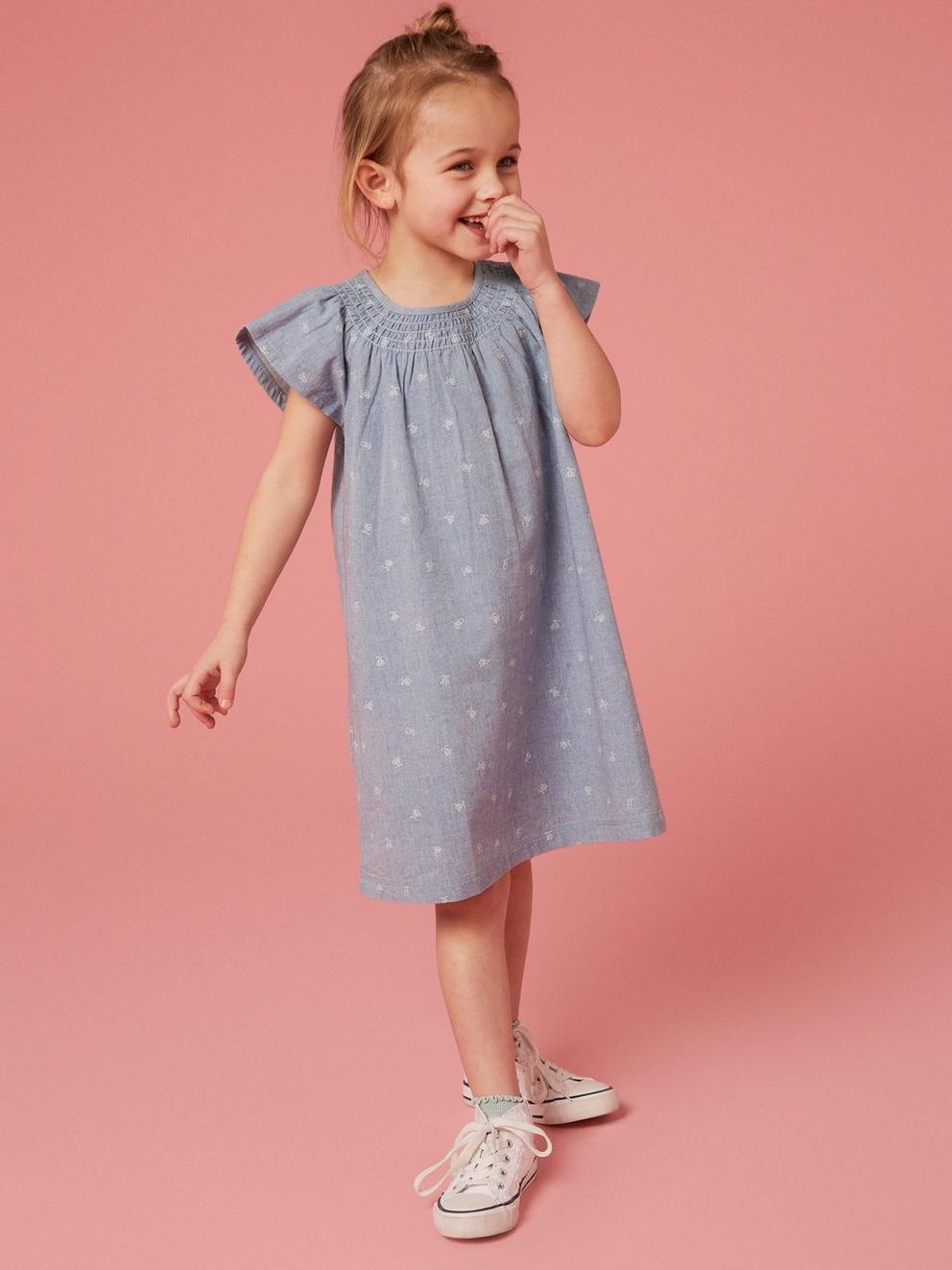 Chambray Frill Dress