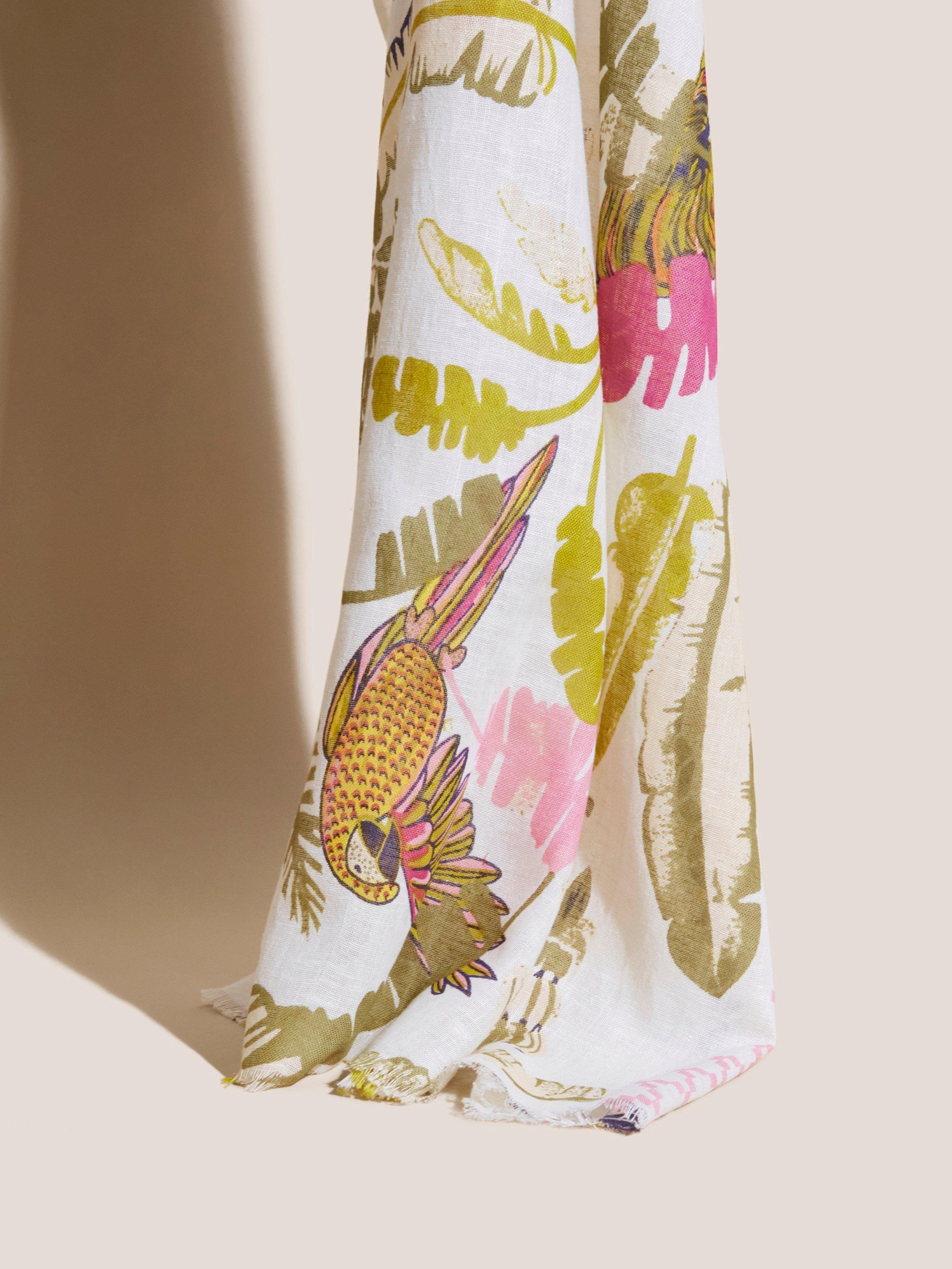 Tropical Printed Cotton Scarf