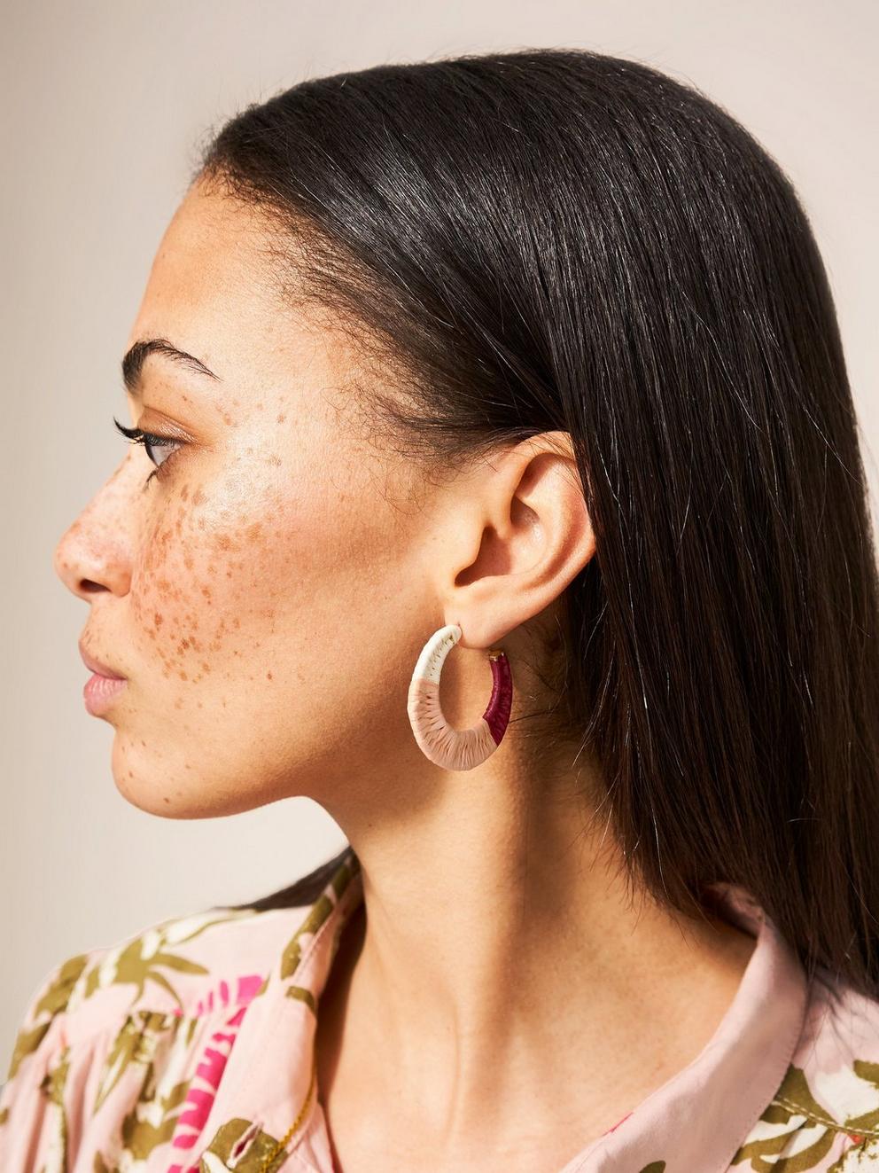 RAFFIA OMBRE HOOP EARRINGS
