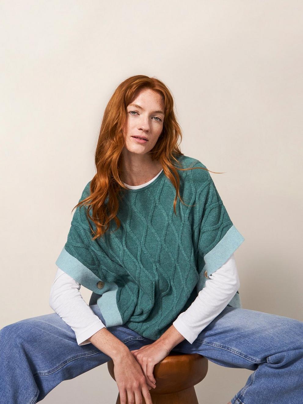 Fern Knitted Casual Poncho