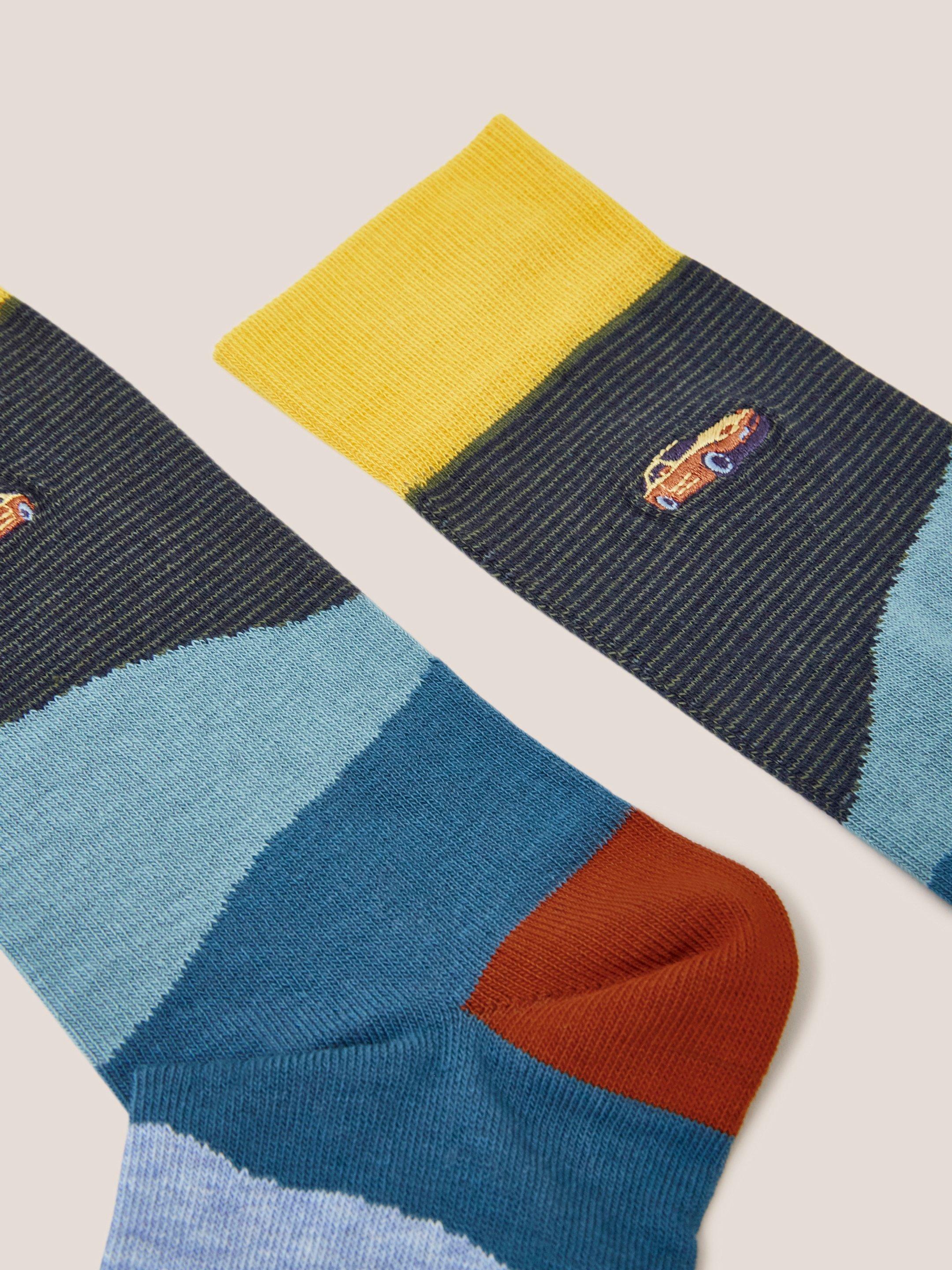 Car Embroidered Ankle Sock