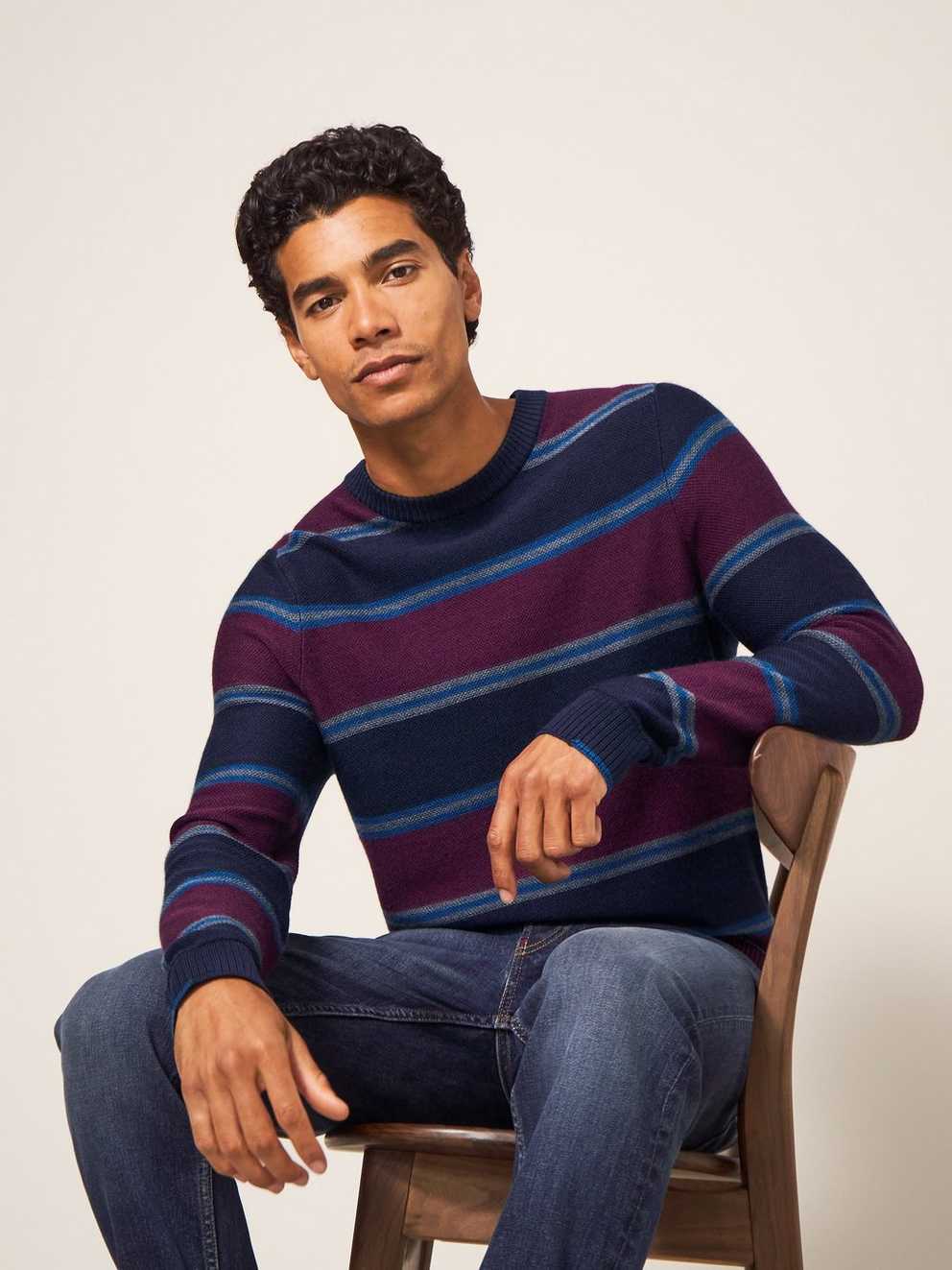 Newport Merino Stripe Crew