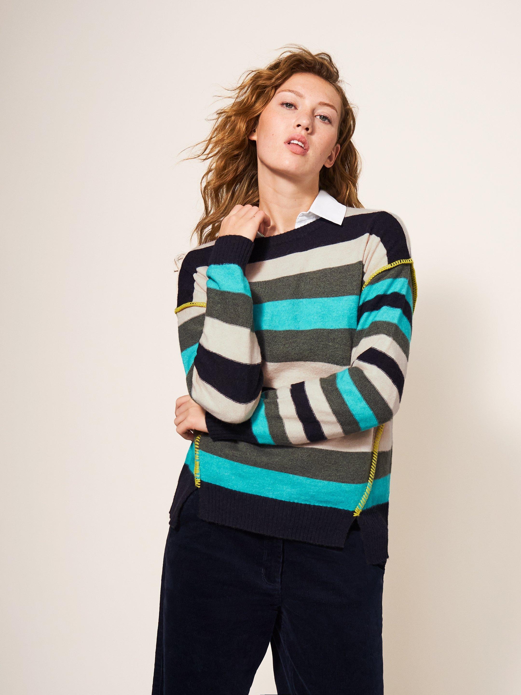 RIPPLE KNITTED CREW NECK JUMPER