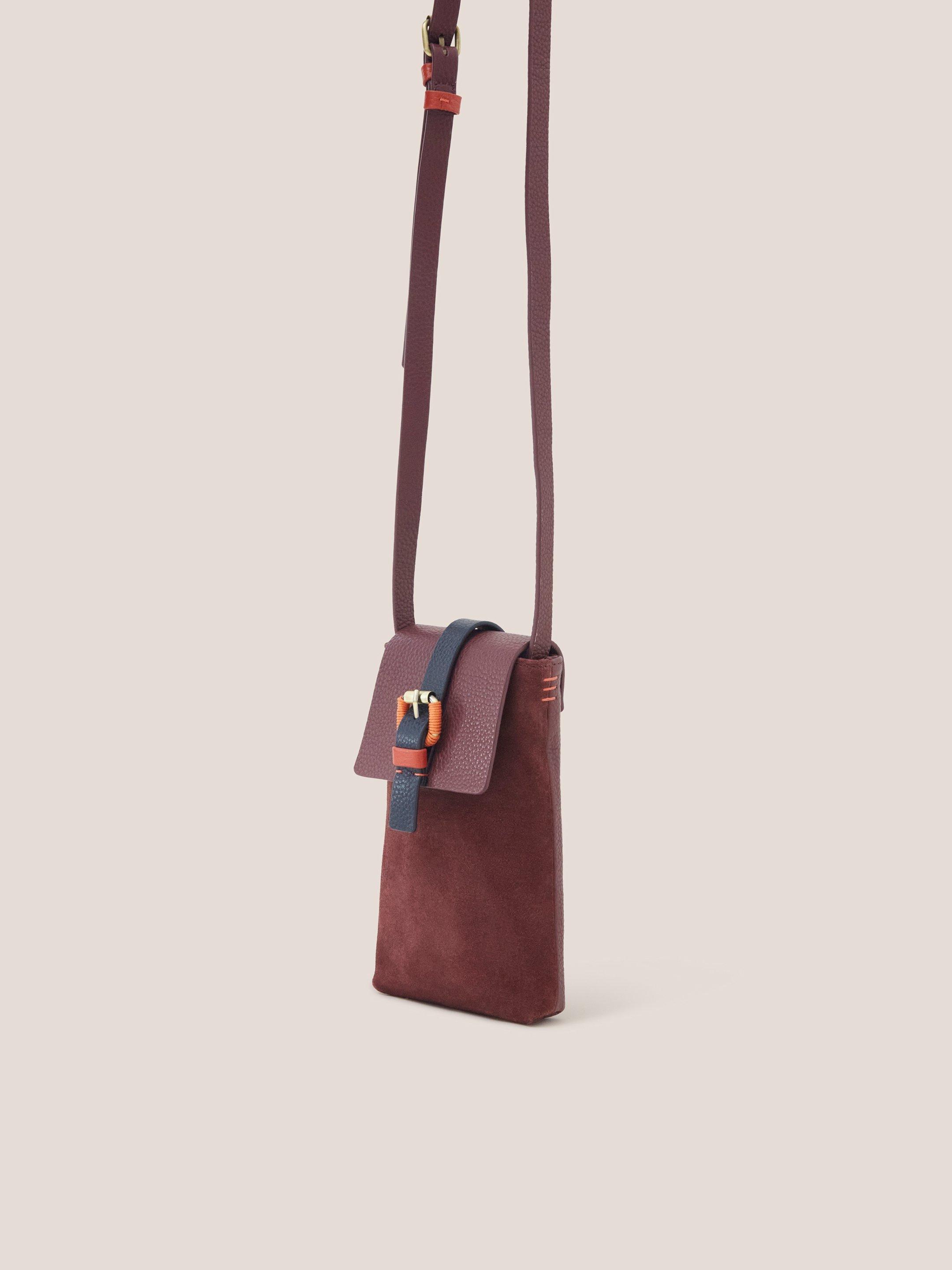 Clara Buckle Suede Phone Bag
