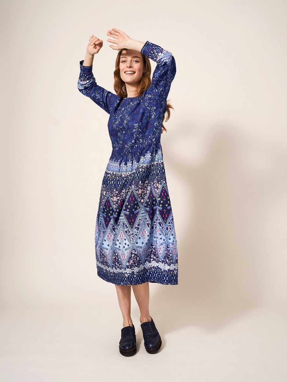 Elisa Printed Midi Dress