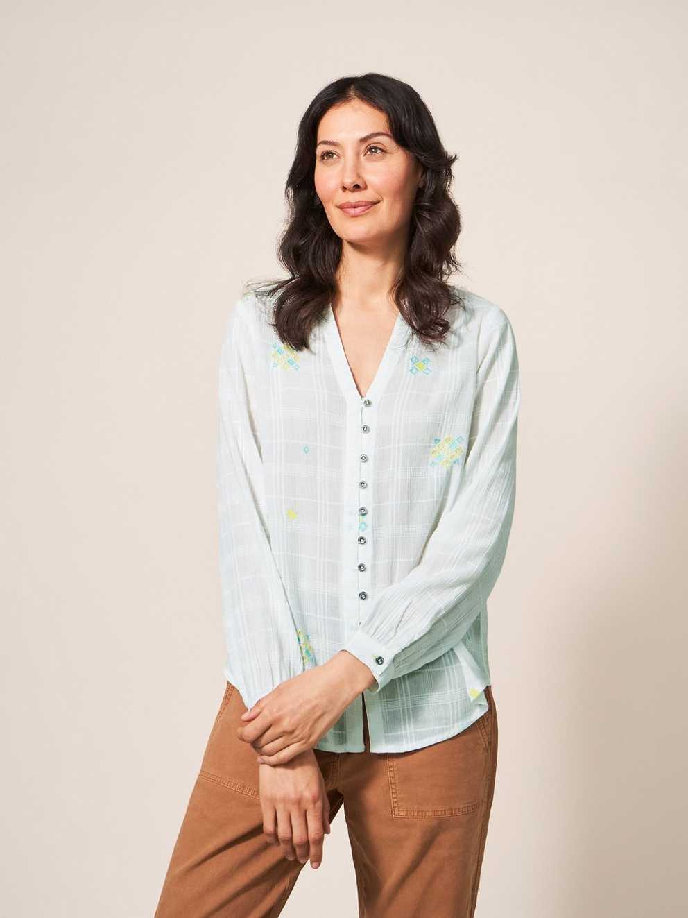 Kate Embroidered Cotton Shirt