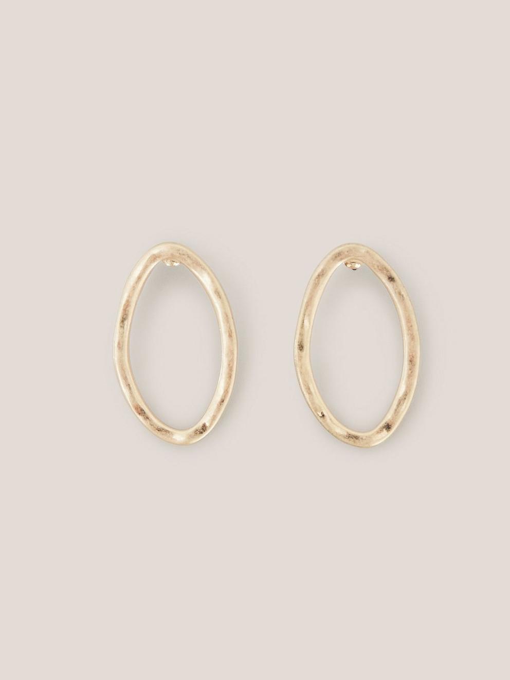 Oval Hammered Earrings