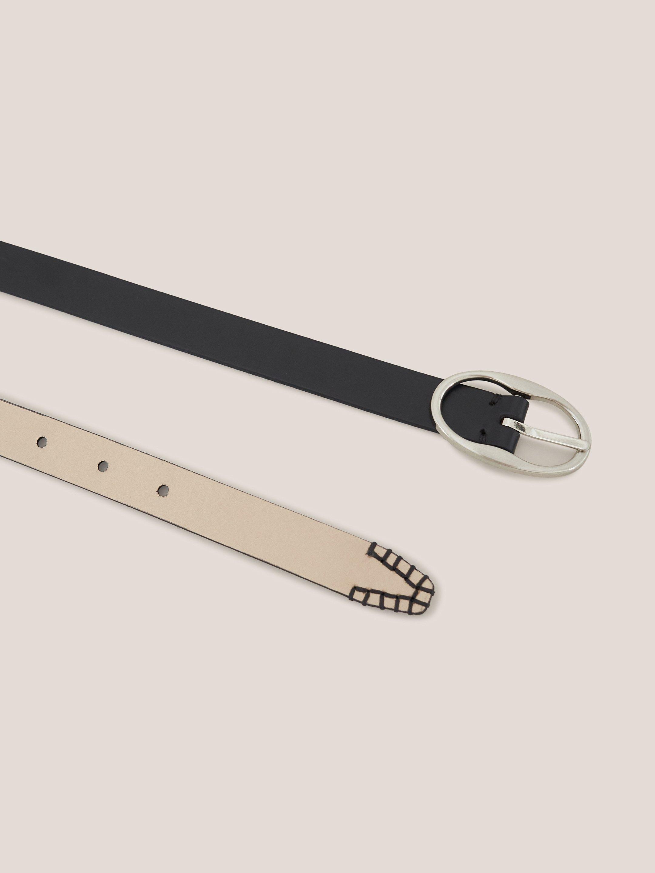 Reversible Leather Skinny Belt