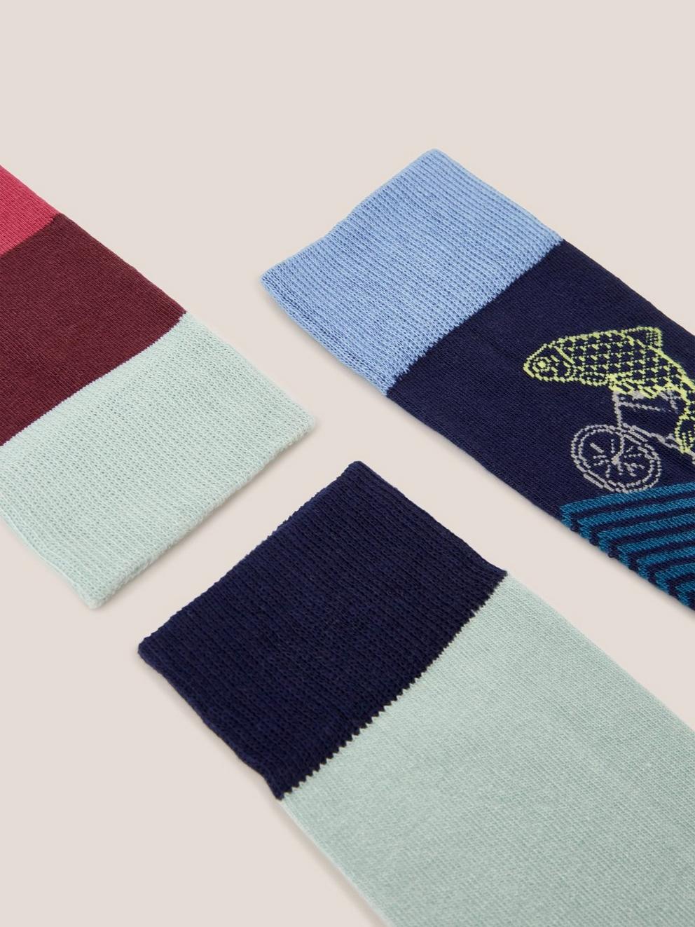 3 Pack Fish Bike Ankle Socks