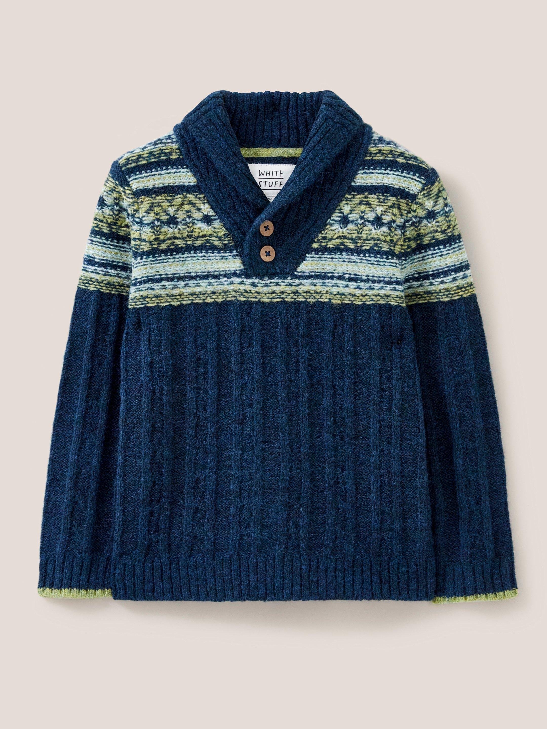 Fairisle Shawl Neck Jumper