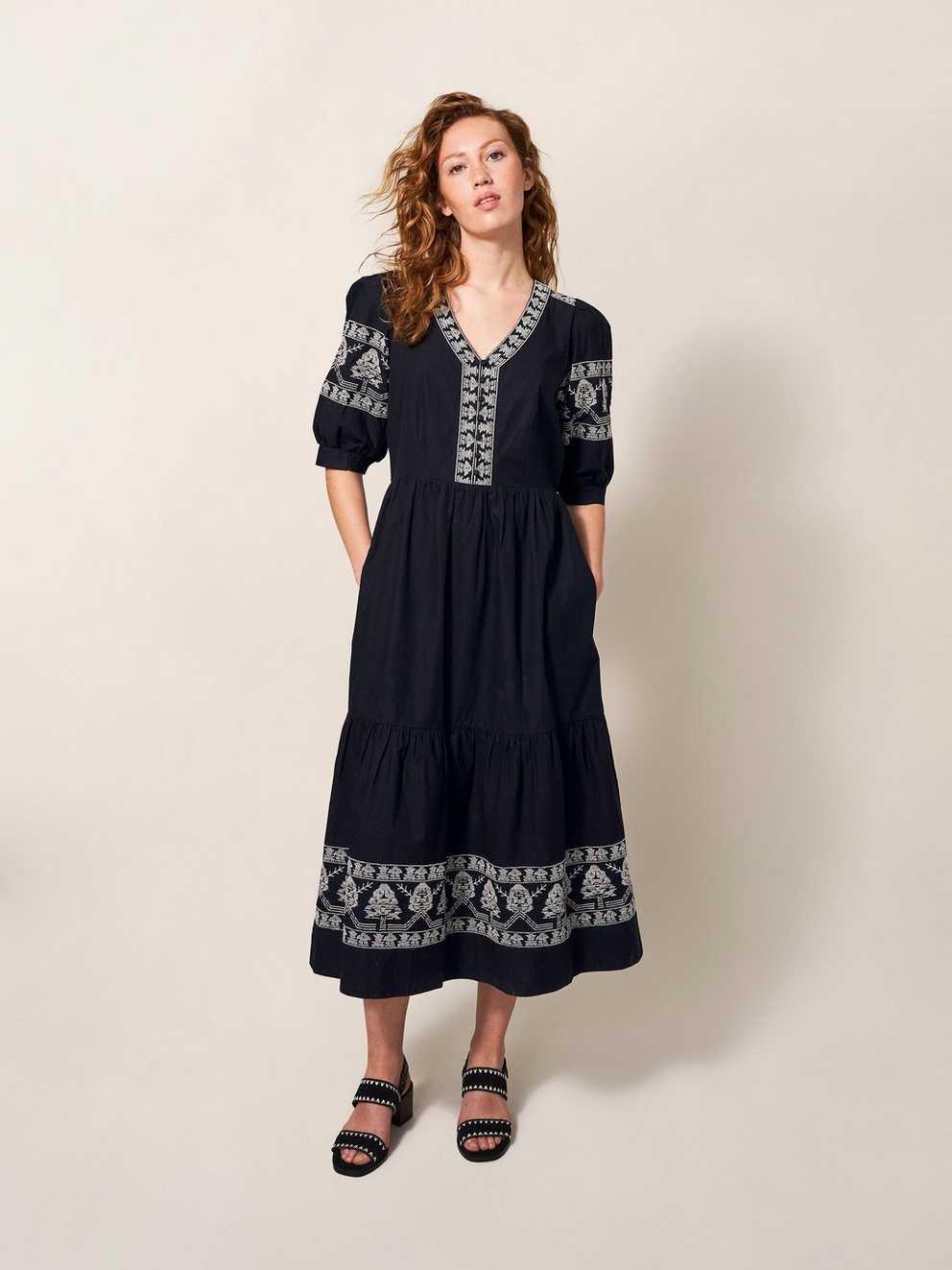 Dulcie Embroidered Midi Dress