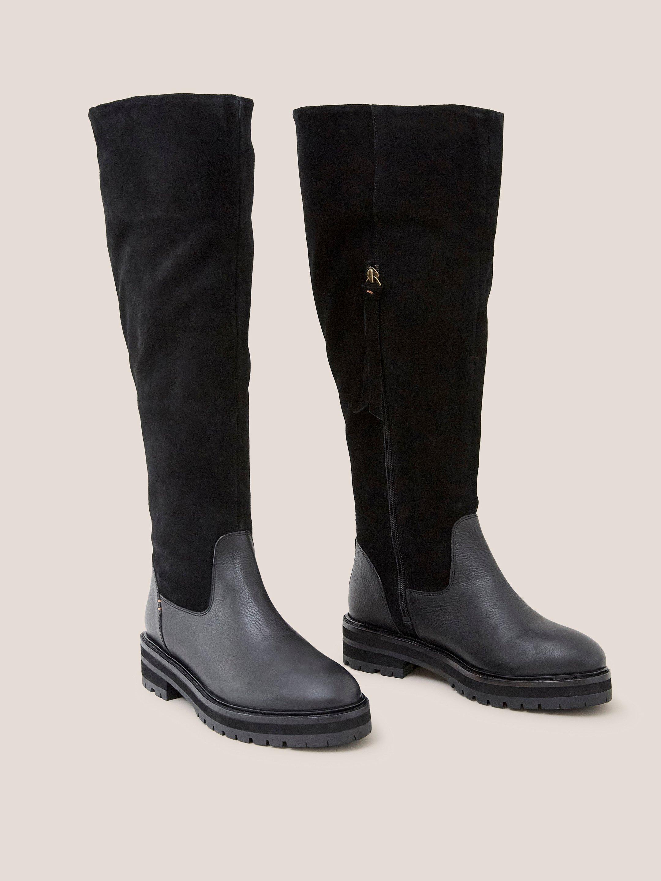Enya Leather Fur Knee Boot