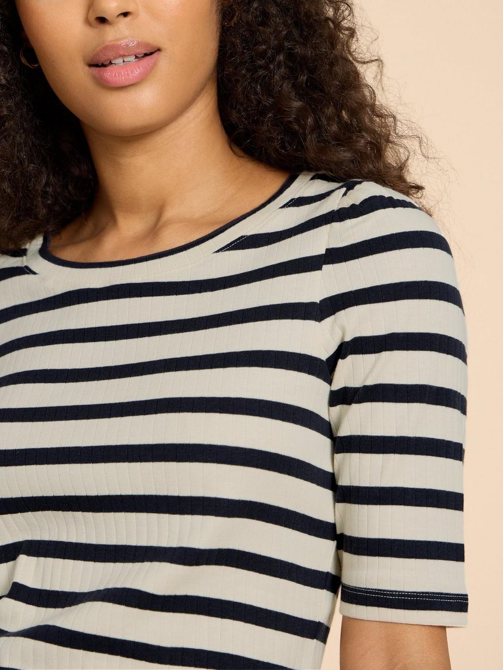 STRIPE PUFF SLEEVE