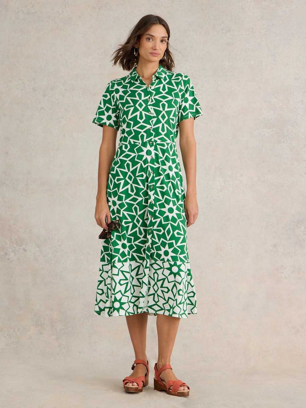 Rua Jersey Print Midi Dress