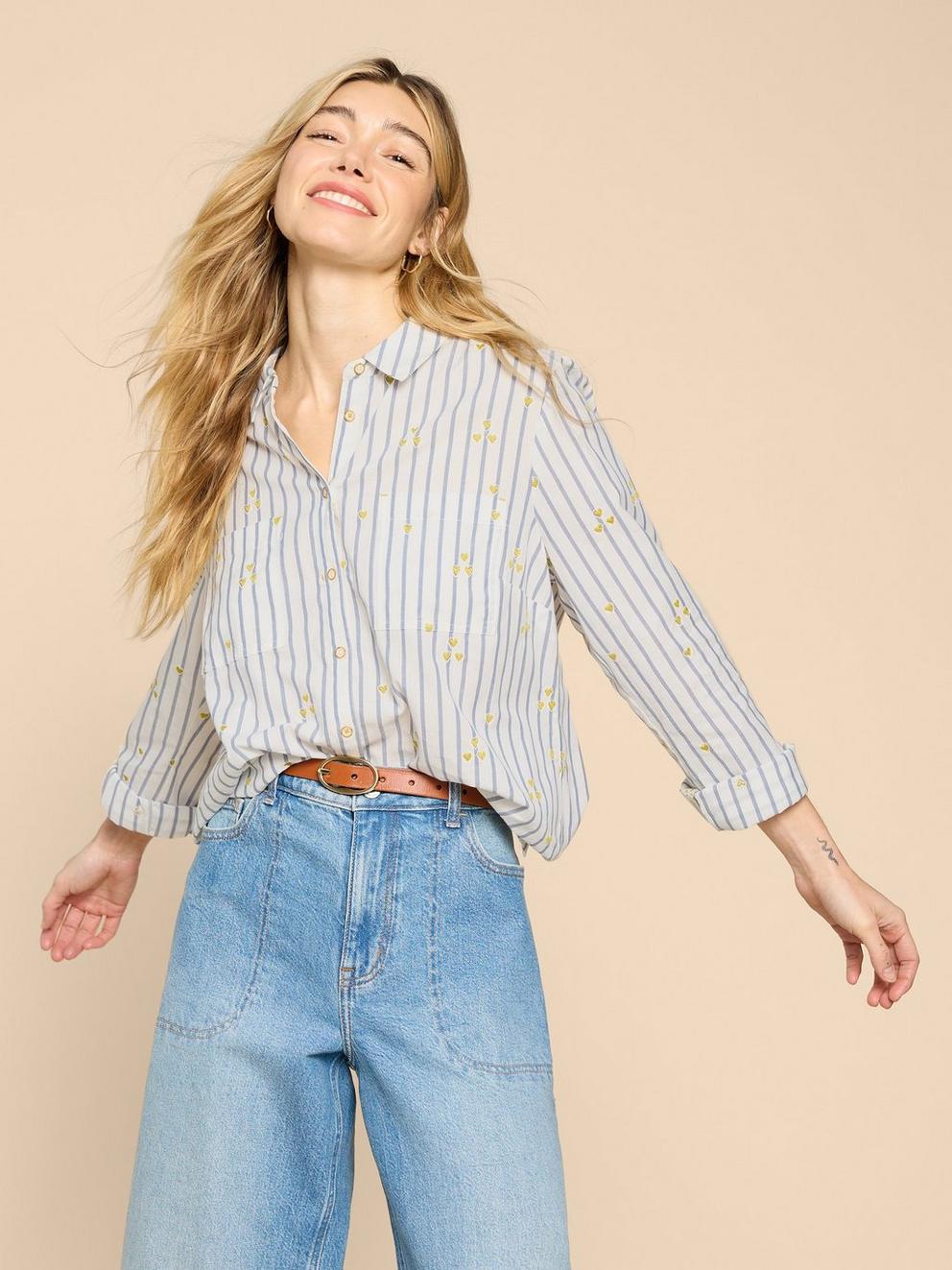 Sophie Heart Embroidered Shirt