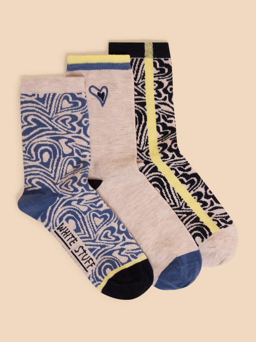 3 Pack Heart Ankle Sock