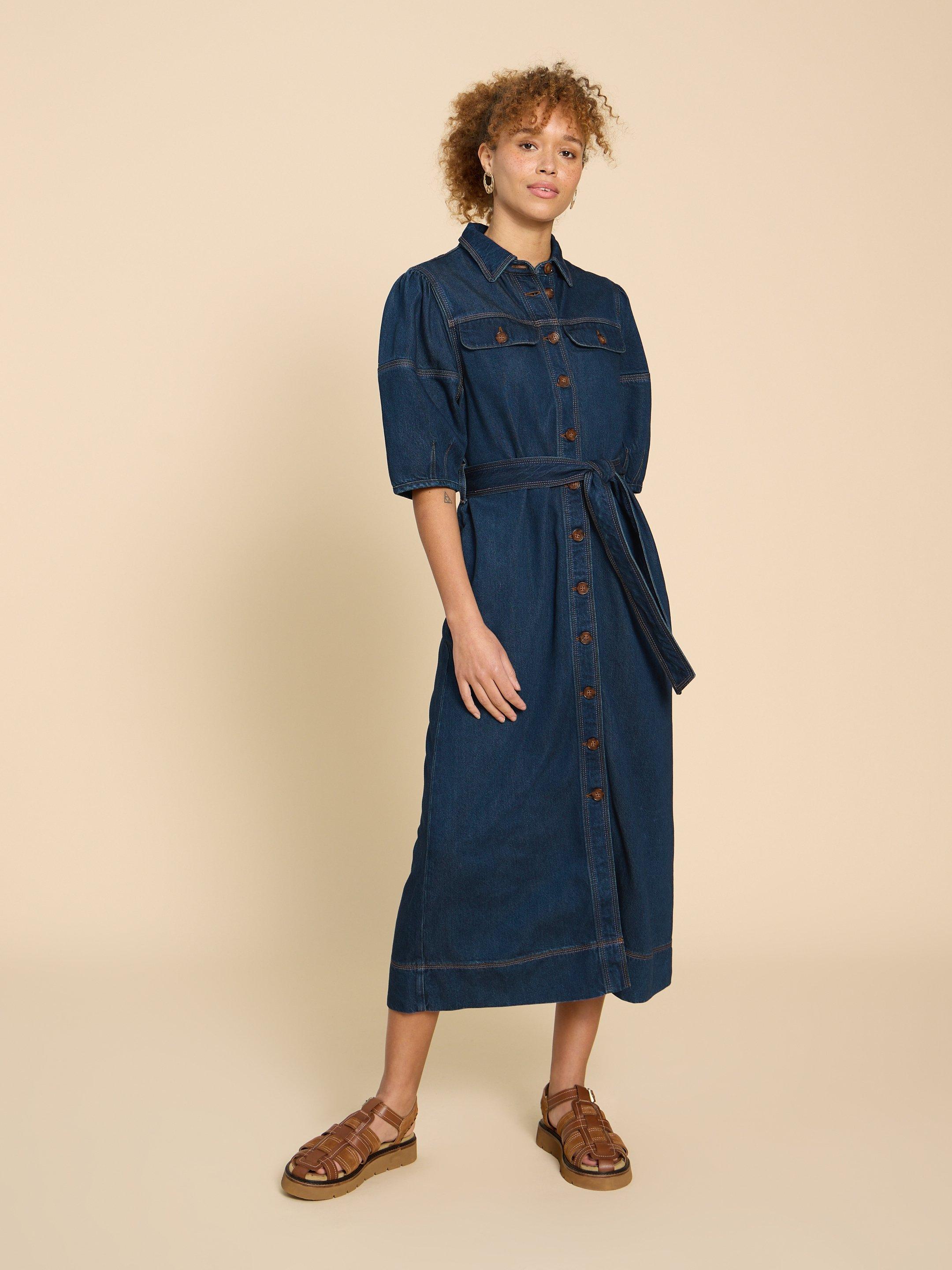 CLEARANCE Maxi Dress for Women Cotton Dress Linen Dresses Crewneck Dress  Women Summer Fashion Solid Short Sleeve Dresses Ladies Long Sleeve Dress  Blue L 