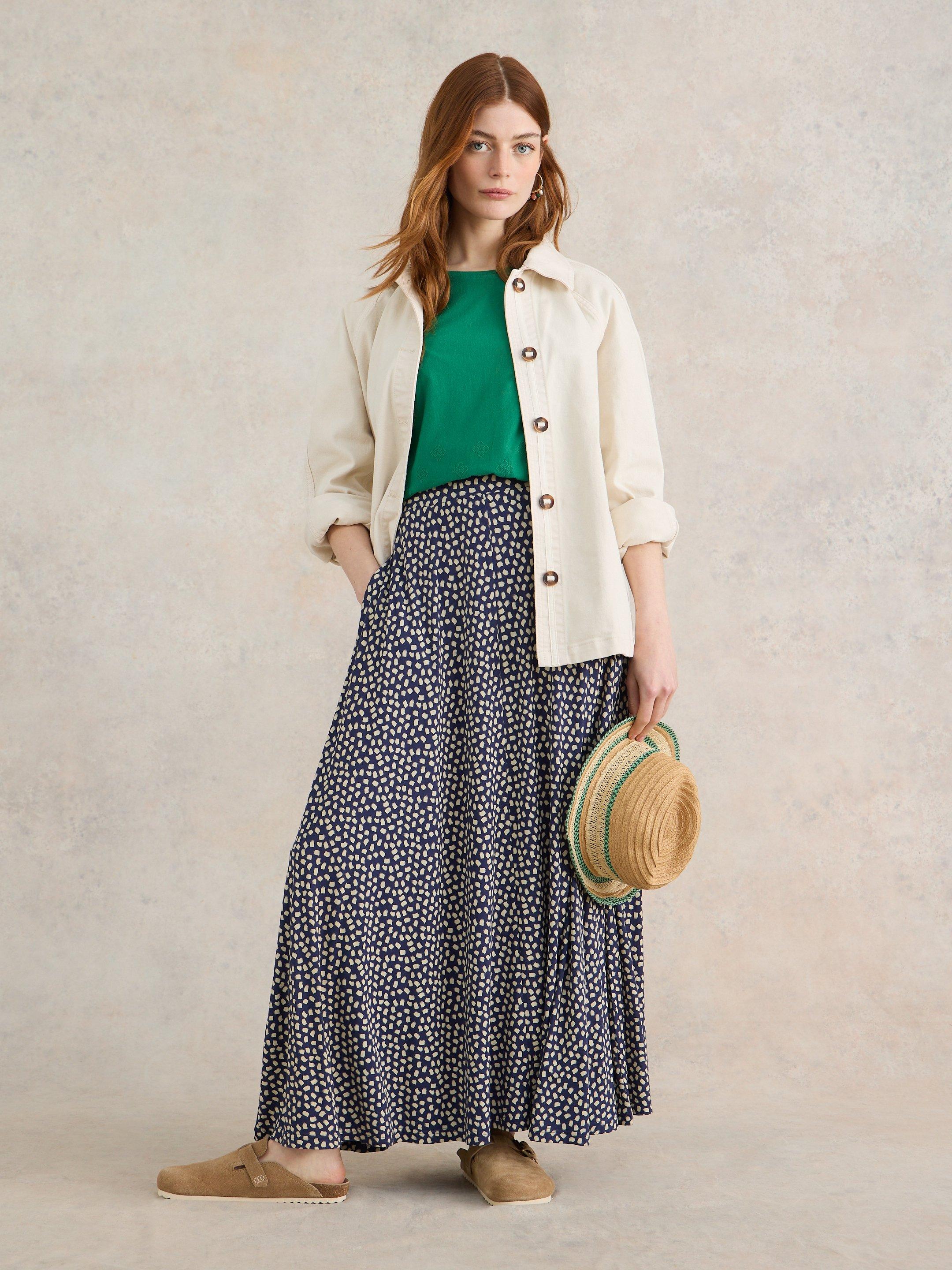 White stuff shop green maxi skirt