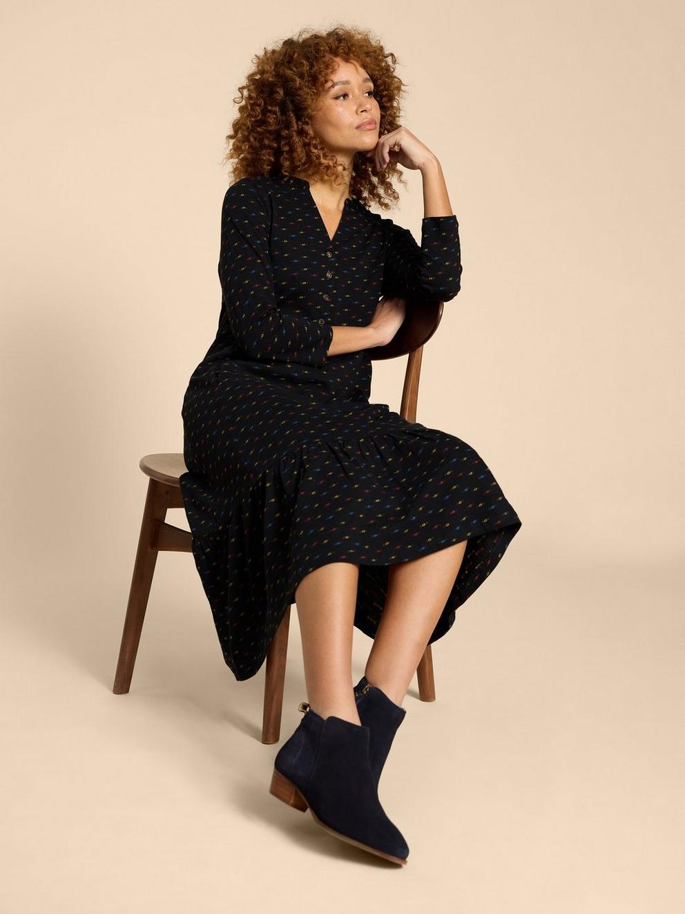 Naya Jersey Cotton Midi Dress