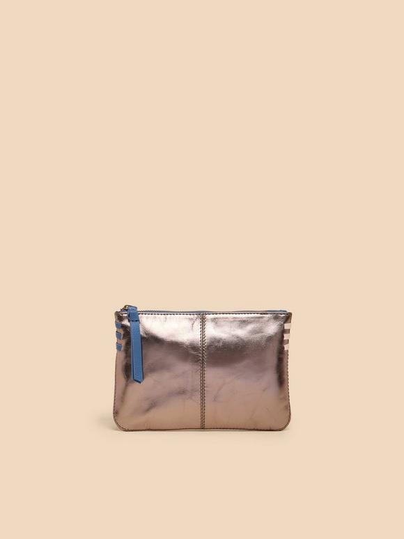 Leather Zip Top Pouch