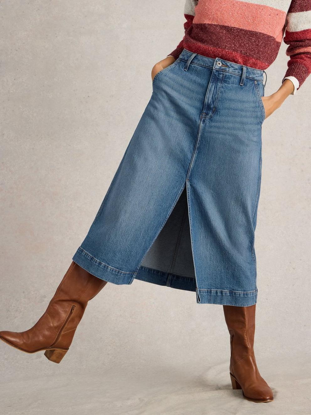 Allie Denim Midi Skirt