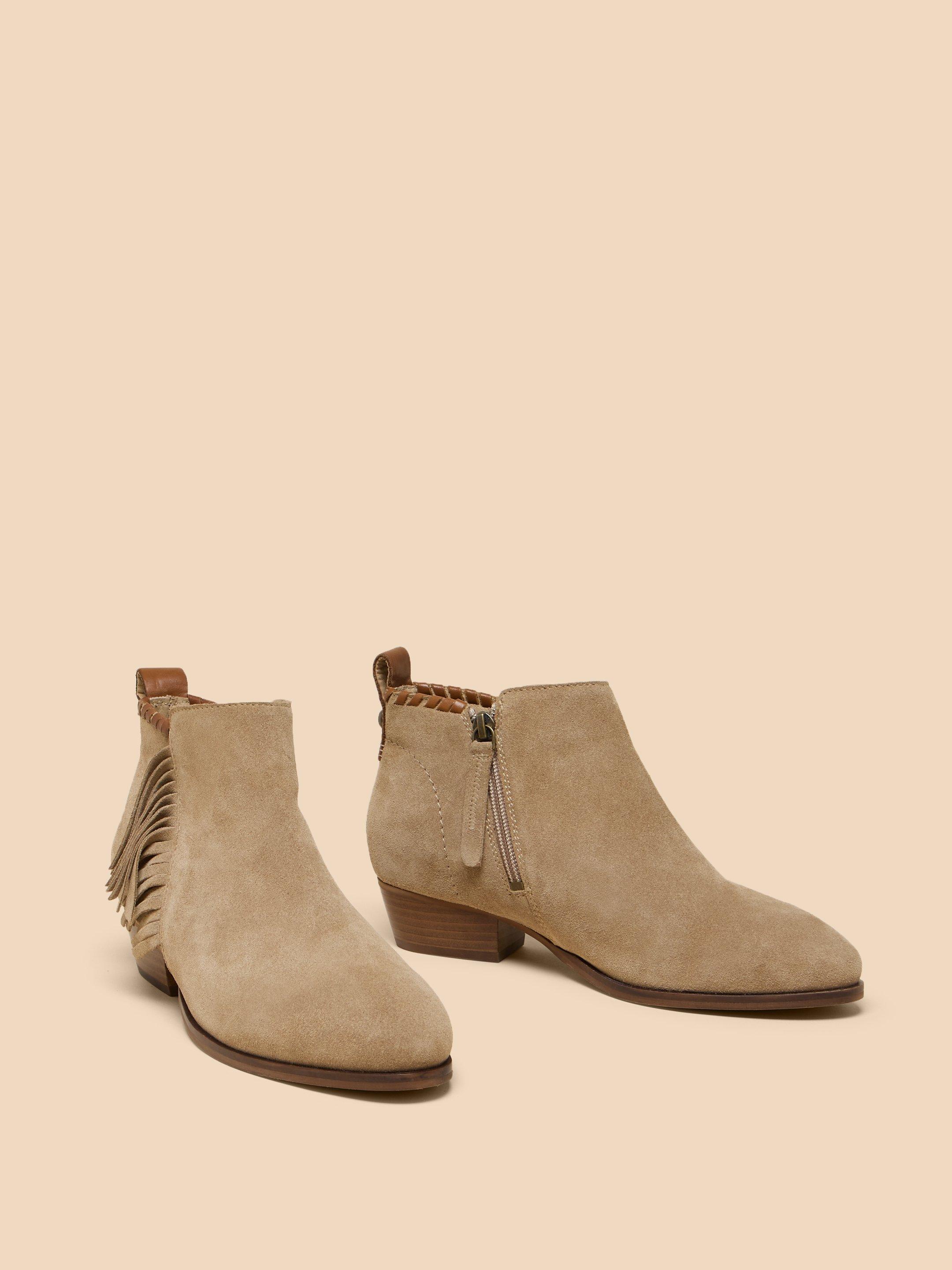 Acacia Suede Fringe Ankle Boot