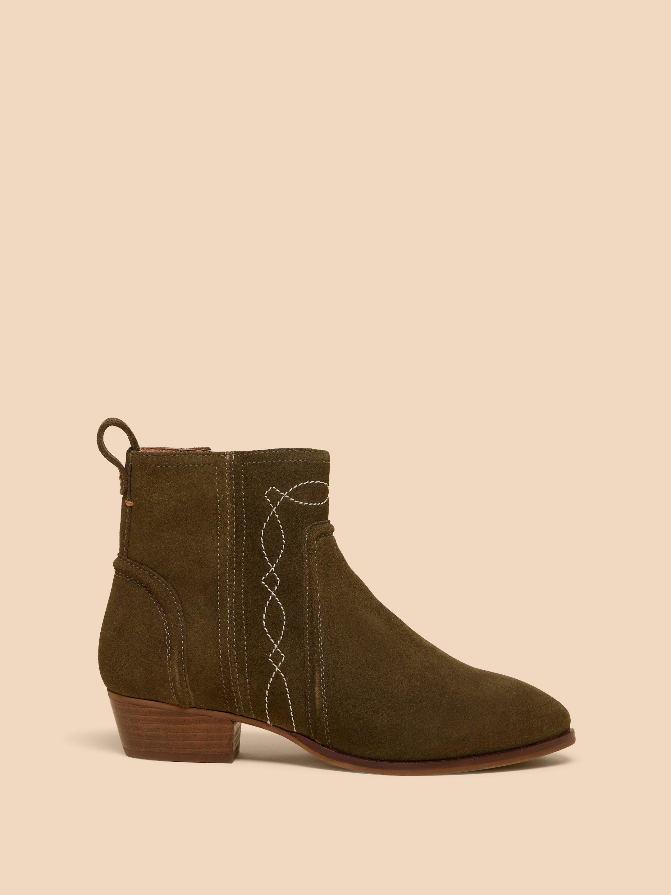 Cedar Suede Embroidered Boot