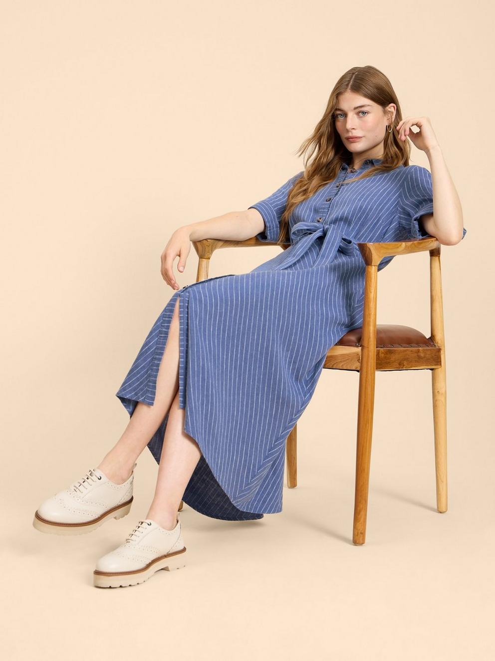 Beth Linen Blend Shirt Dress