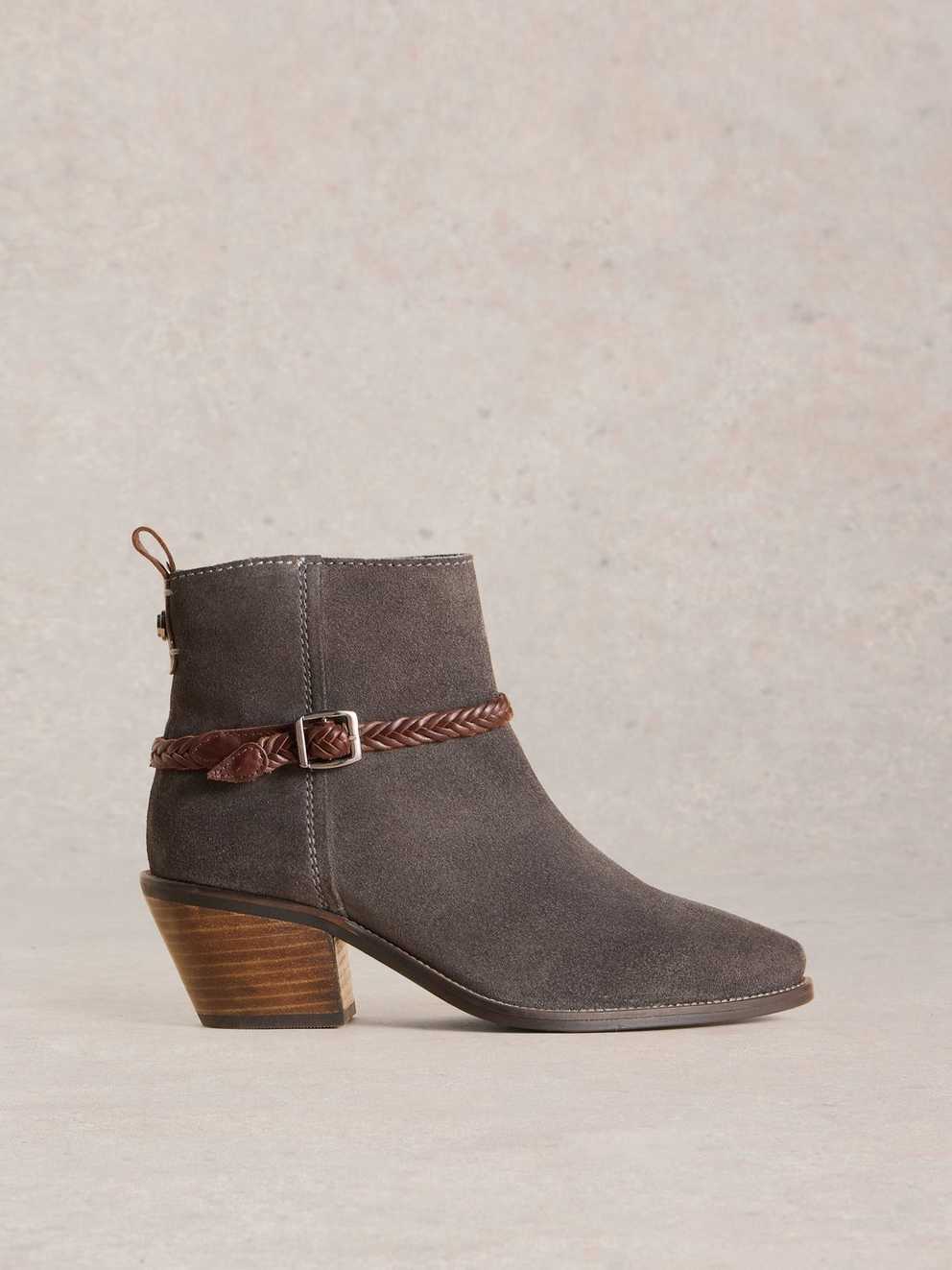 Peony Suede Plait Strap Boot