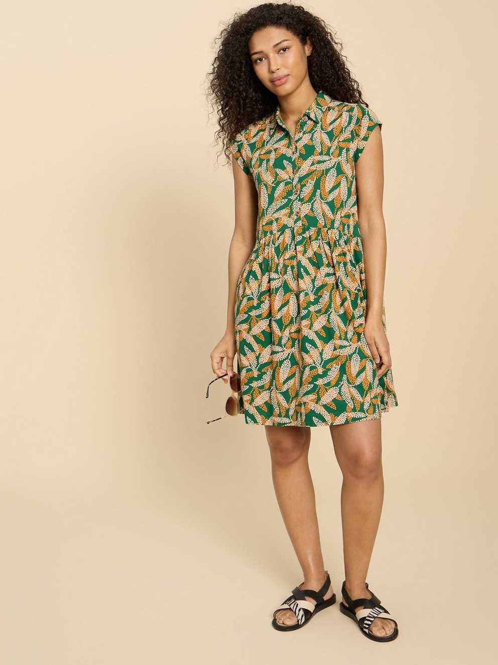 Everly Printed Jersey Shirt Dress