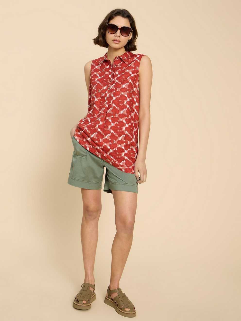 Evelyn Sleeveless Linen Tunic