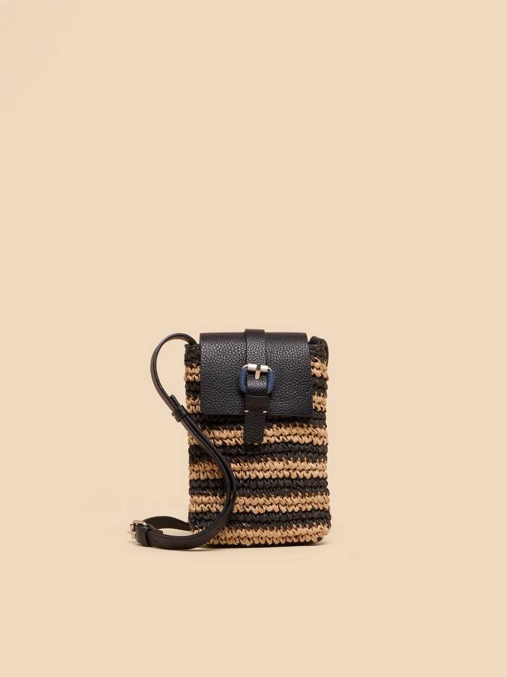 Clara Buckle Raffia Phone Bag