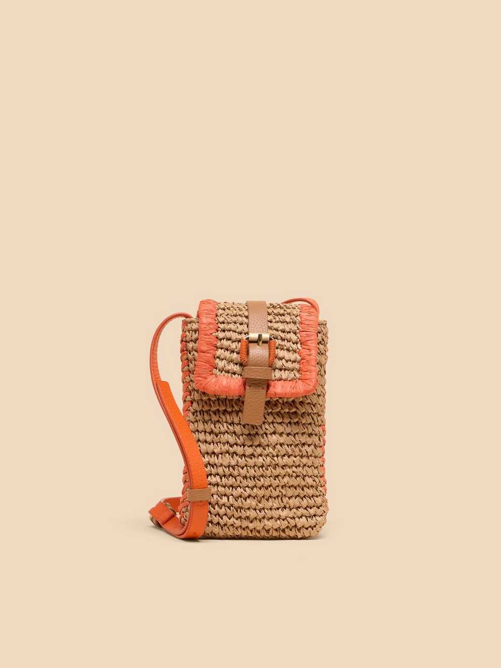 Clara Buckle Raffia Phone Bag