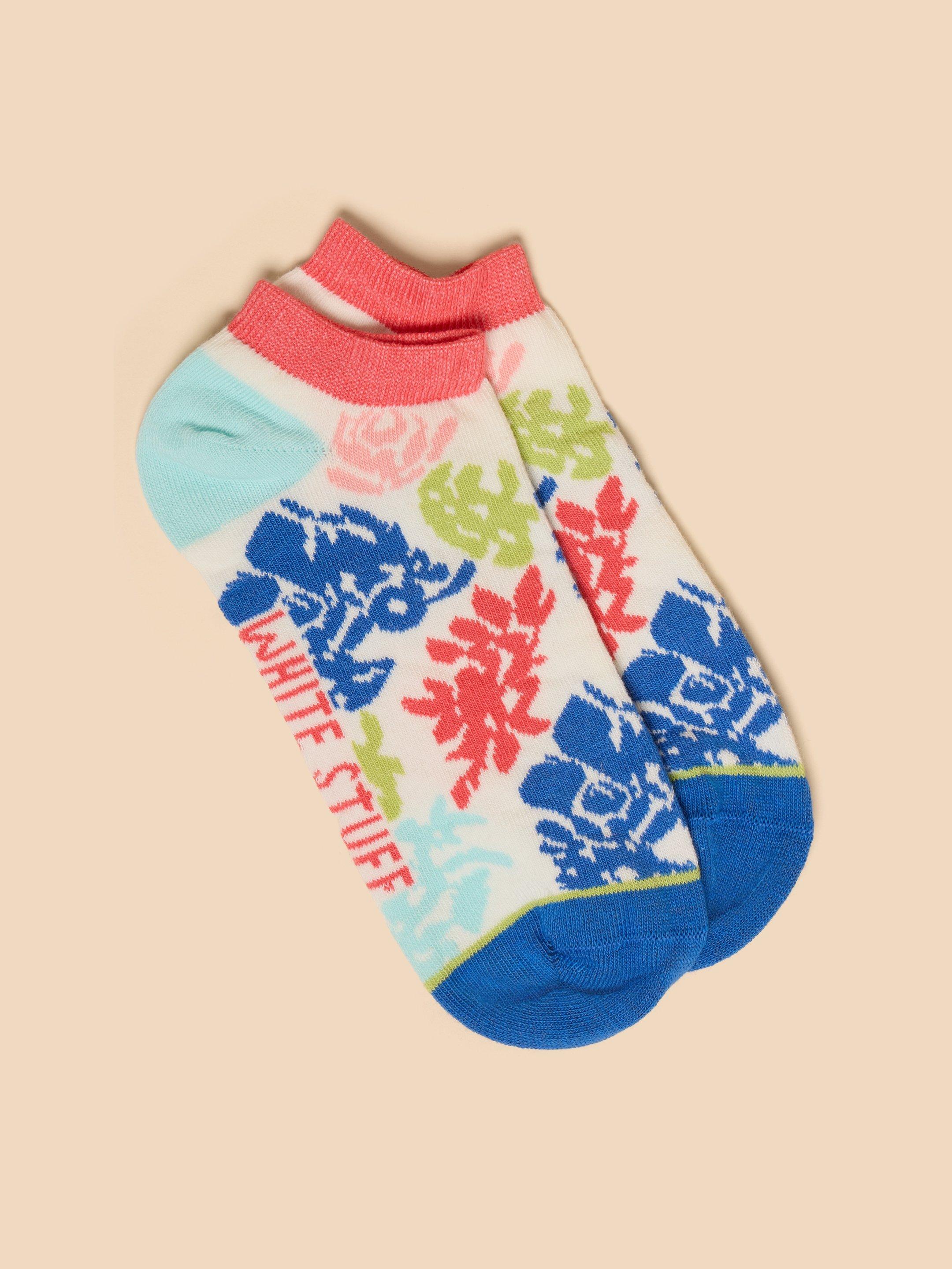 Pastel Floral Trainer Sock