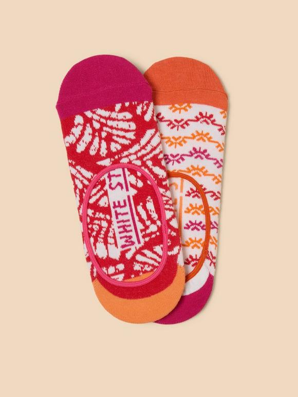 2 Pack Palm Leaf No Show Socks