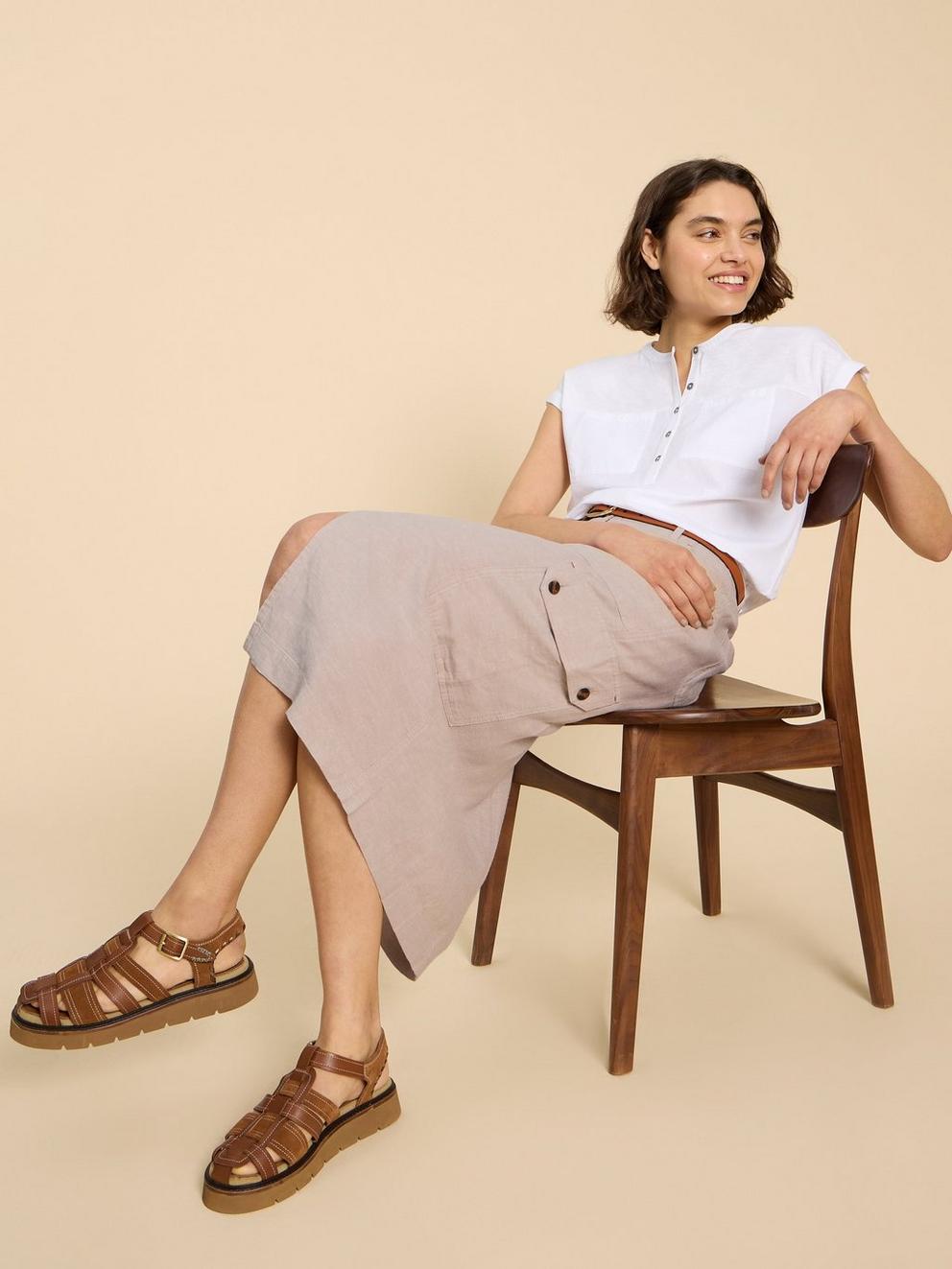 Arabella Linen Blend Skirt