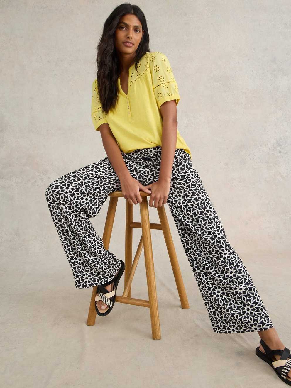 Belle Crinkle Wide Leg Trouser