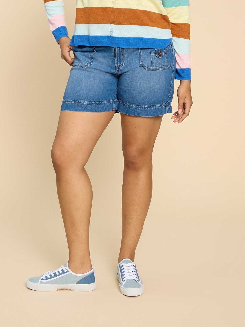 Mollie Combat Denim Shorts